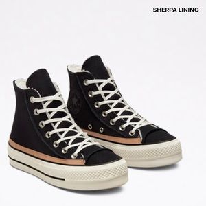 Chuck Taylor All Star Lift Platform Size 7, w/cozy sherpa